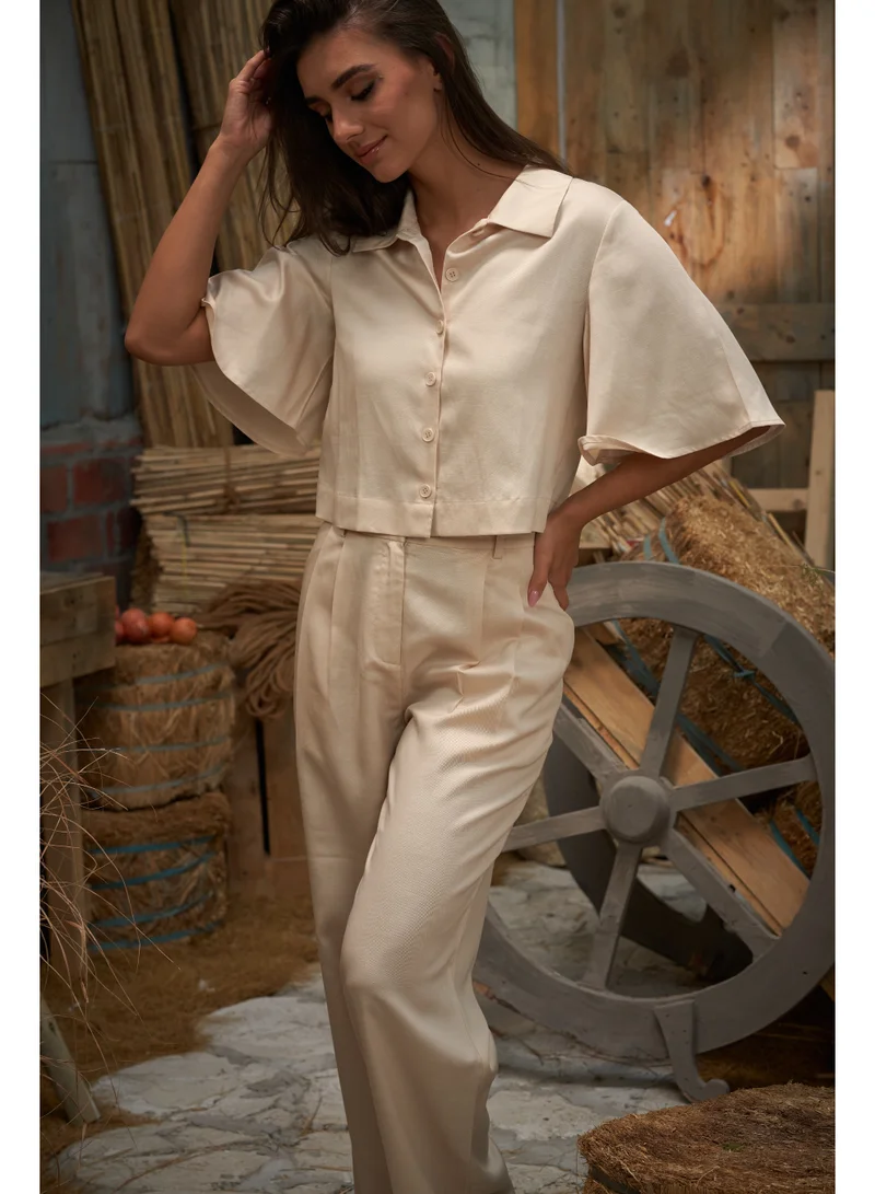 Ashita Fernandes High-Waisted Wide-Leg Trousers