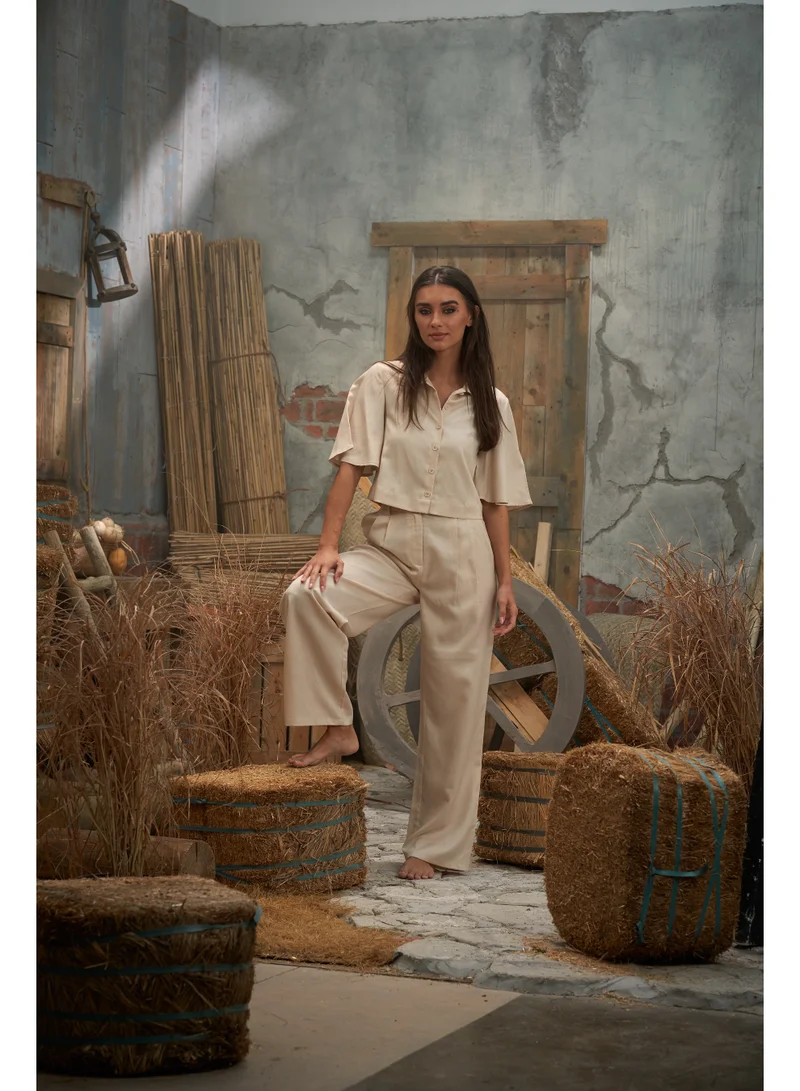 Ashita Fernandes High-Waisted Wide-Leg Trousers
