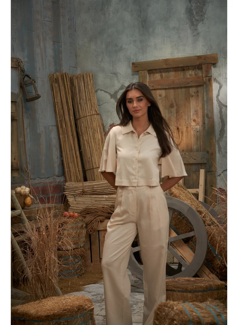 Ashita Fernandes High-Waisted Wide-Leg Trousers