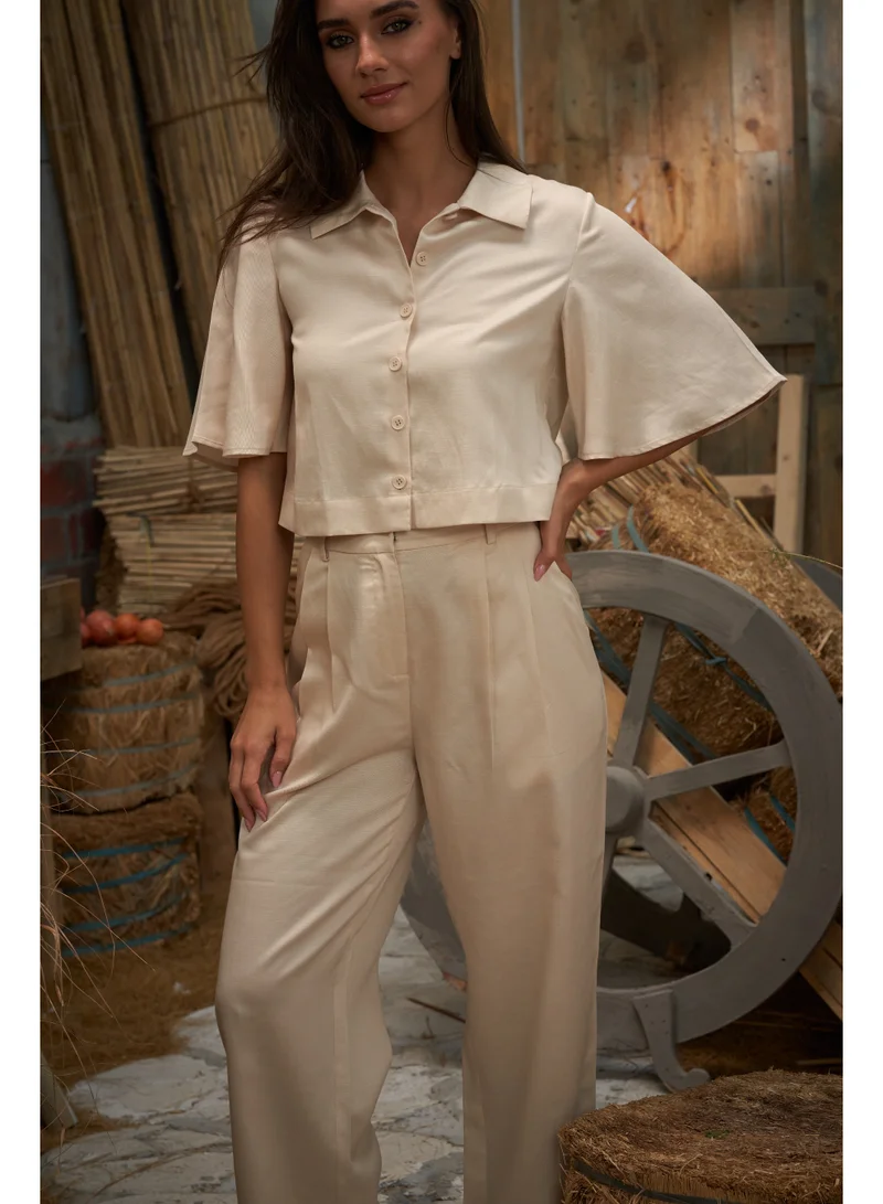 Ashita Fernandes High-Waisted Wide-Leg Trousers