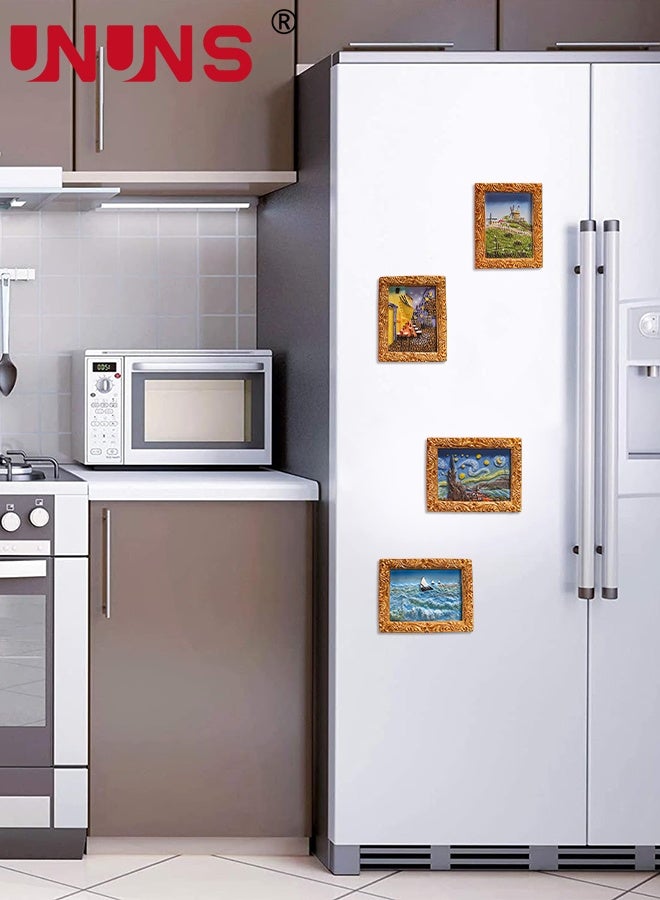 UNUNS Fridge Magnets,4pcs Creative Refrigerator Magnets,Famous Paintings 3D Resin Magnets for Home Decor, Refrigerator,Magnetic Whiteboard or Blackboard,5.5*7.3cm - Image 3