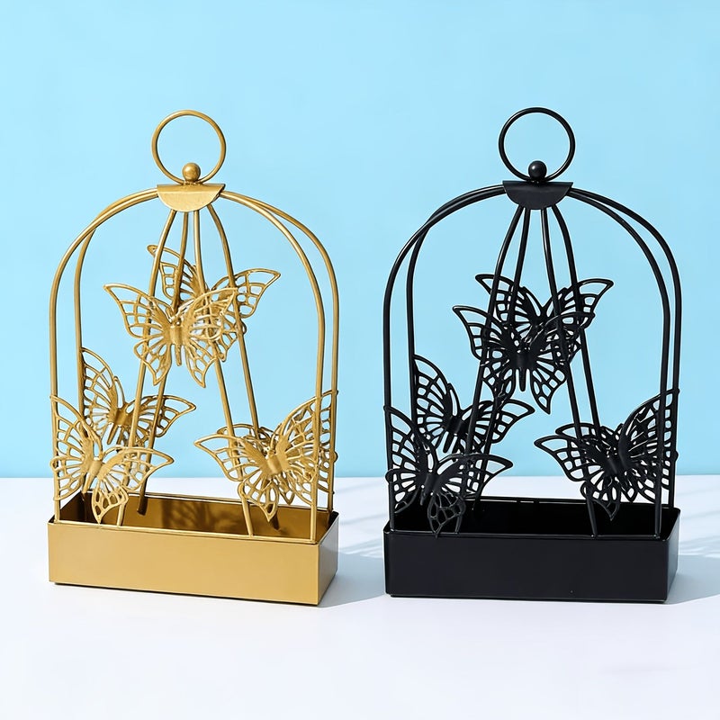 Black Butterfly Mosquito Incense Holder Tray With Coil Bracket For Indoor Outdoor Use - Image 1