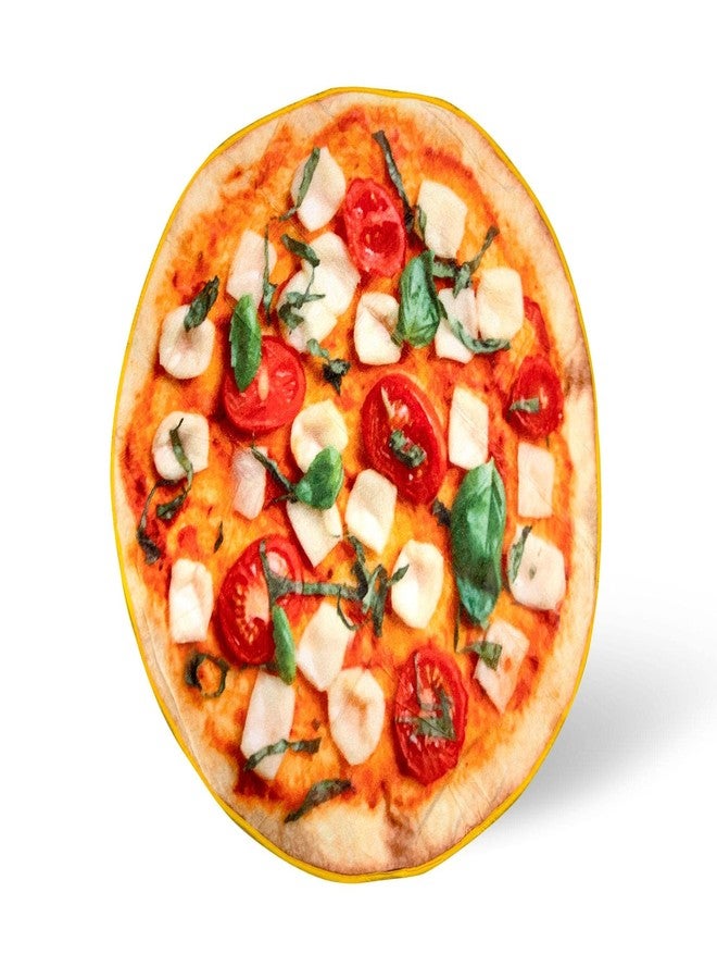 Toynk بطانية رمي فليس دائرية بيتزا مارجريتا، بطانية تغليف طعام واقعية | غطاء بوليستر ناعم ومريح للأريكة والسرير، أساسيات ديكور المنزل المريح | هدايا فكاهية مميزة للمراهقين والأطفال | 60 بوصة - Image 1