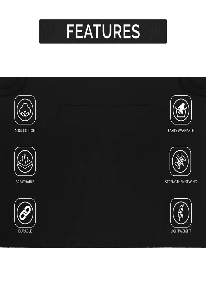 UBICON Xtra Wide Bistro Apron (36" Wide, 33" Long), Durable, 100% Cotton Large Pockets, Long Tiebacks For Kitchen, Garden, Restaurant (1 Pack, Black) - Image 4