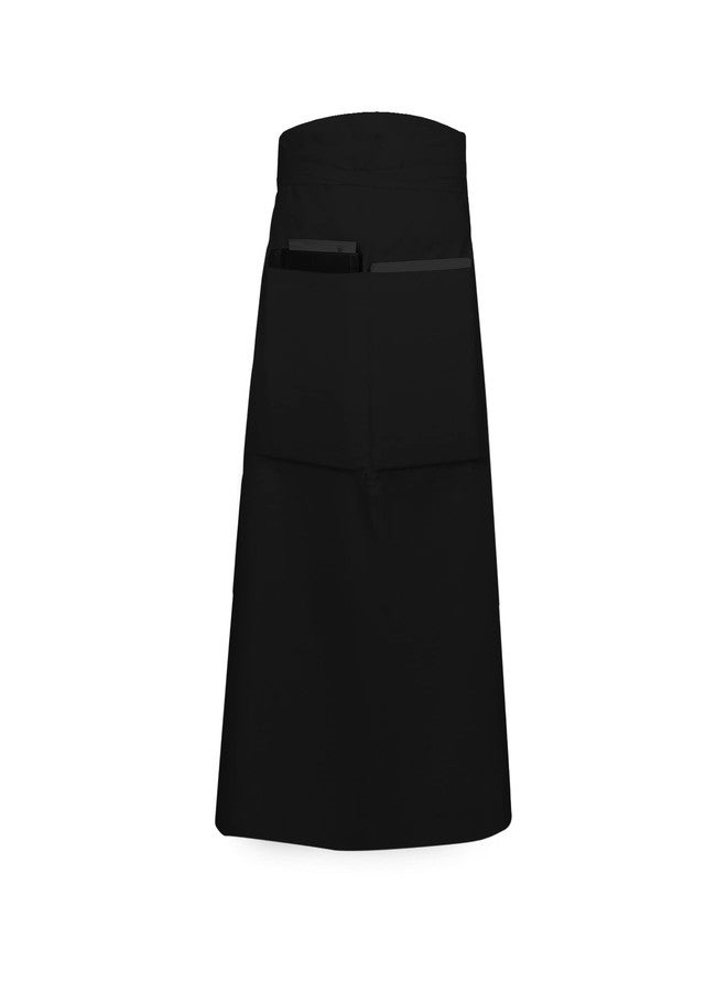 UBICON Xtra Wide Bistro Apron (36" Wide, 33" Long), Durable, 100% Cotton Large Pockets, Long Tiebacks For Kitchen, Garden, Restaurant (1 Pack, Black) - Image 1