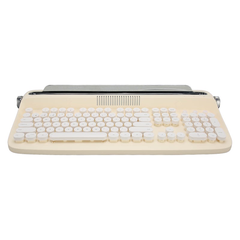 Wireless Typewriter Keyboard Retro Style 104 Keys BT5.0 Integrated Stand Tablet Keyboard for Smart Phone Laptop Green - Image 2