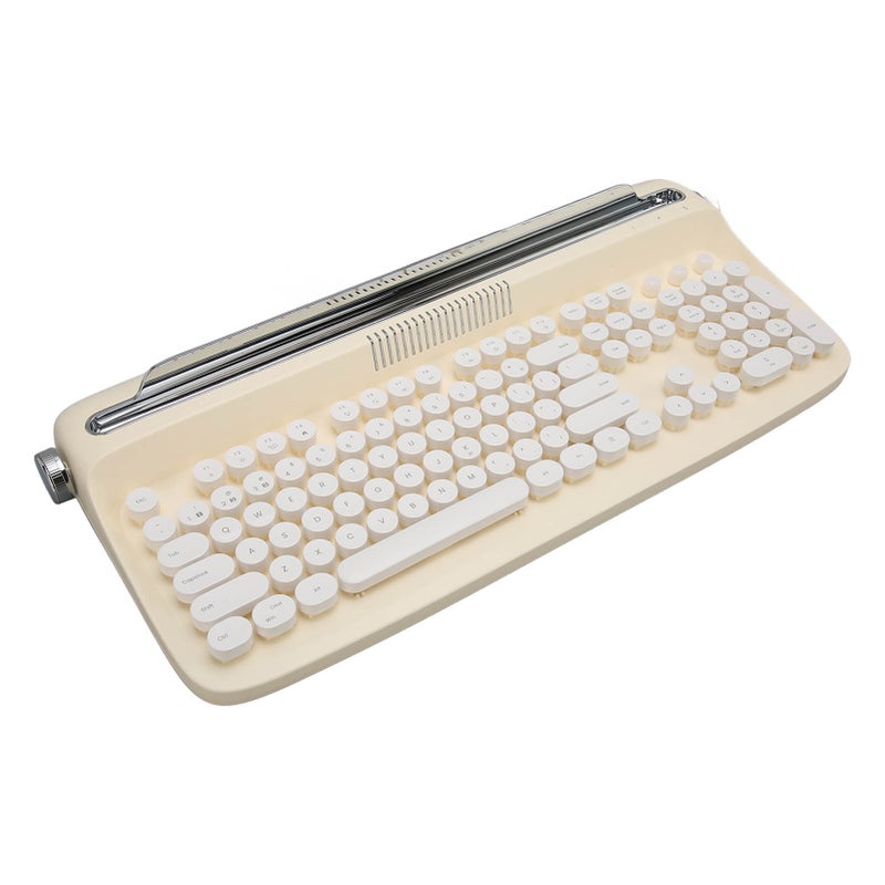 Wireless Typewriter Keyboard Retro Style 104 Keys BT5.0 Integrated Stand Tablet Keyboard for Smart Phone Laptop Green - Image 3
