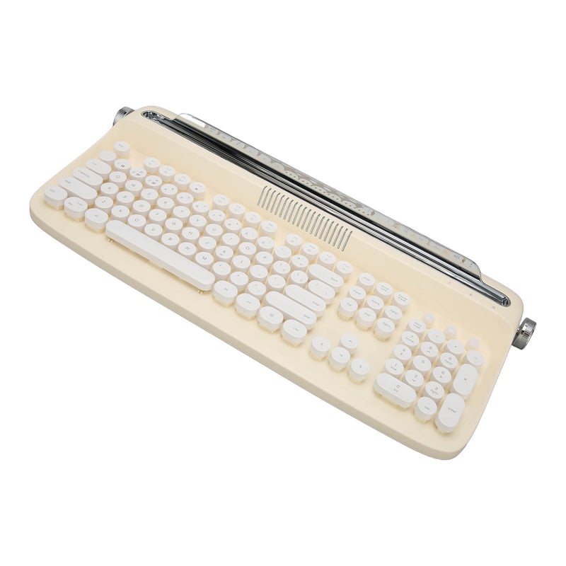 Wireless Typewriter Keyboard Retro Style 104 Keys BT5.0 Integrated Stand Tablet Keyboard for Smart Phone Laptop Green - Image 4
