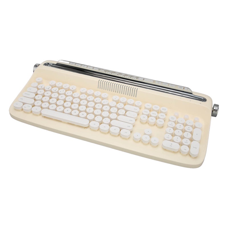 Wireless Typewriter Keyboard Retro Style 104 Keys BT5.0 Integrated Stand Tablet Keyboard for Smart Phone Laptop Green - Image 5