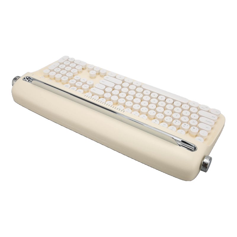 Wireless Typewriter Keyboard Retro Style 104 Keys BT5.0 Integrated Stand Tablet Keyboard for Smart Phone Laptop Green - Image 1