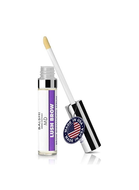 Lush Brow Eyebrow & Eyelash Rapid Growth Serum with Growth Peptides, Dermatologist Developed Eyelash Serum to Grow Lashes, Brow & Lash Enhancing Serum to Grow Fuller Eyelashes & Eyebrows, .16 oz/5ml