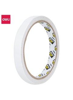 Deli Deli Double-Sided Tape - 12mm x 10Y x 80um, 1 Roll/Bag, White, E30405  - Image 1