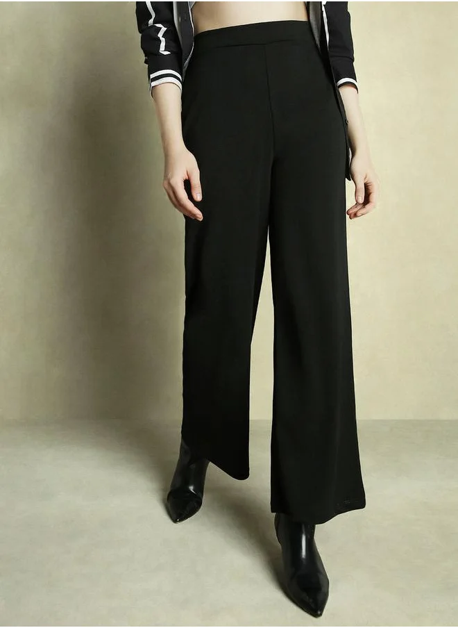 دينيس لينغو Mid Rise Wide Leg Relaxed Fit Trousers