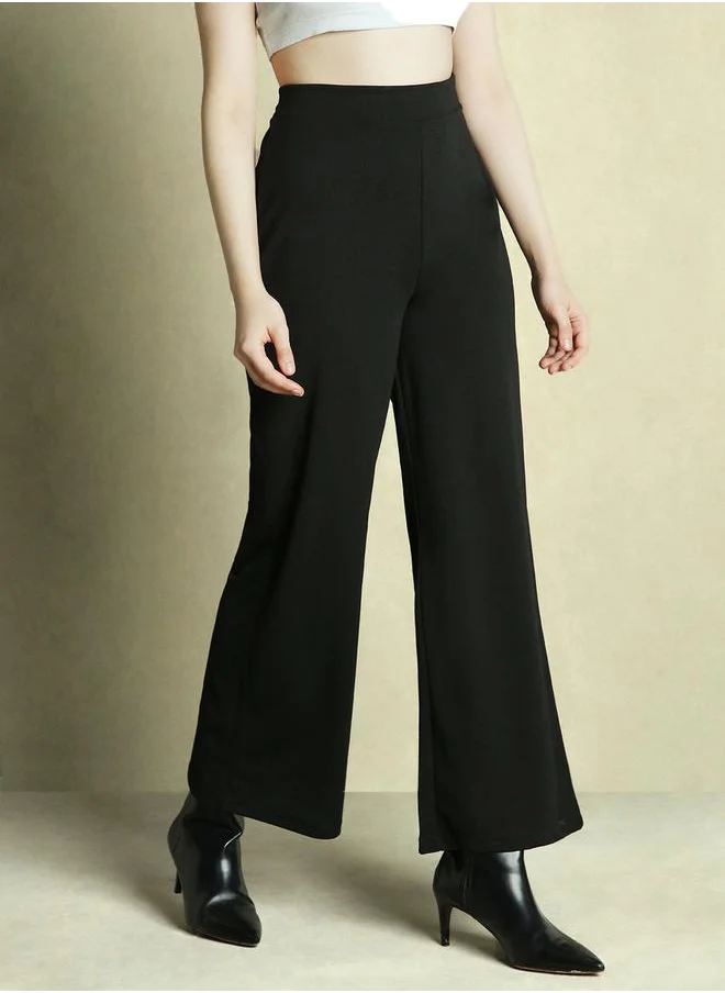 دينيس لينغو Mid Rise Wide Leg Relaxed Fit Trousers