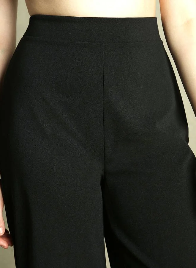 Dennis Lingo Dennis Lingo Mid Rise Wide Leg Relaxed Fit Trousers