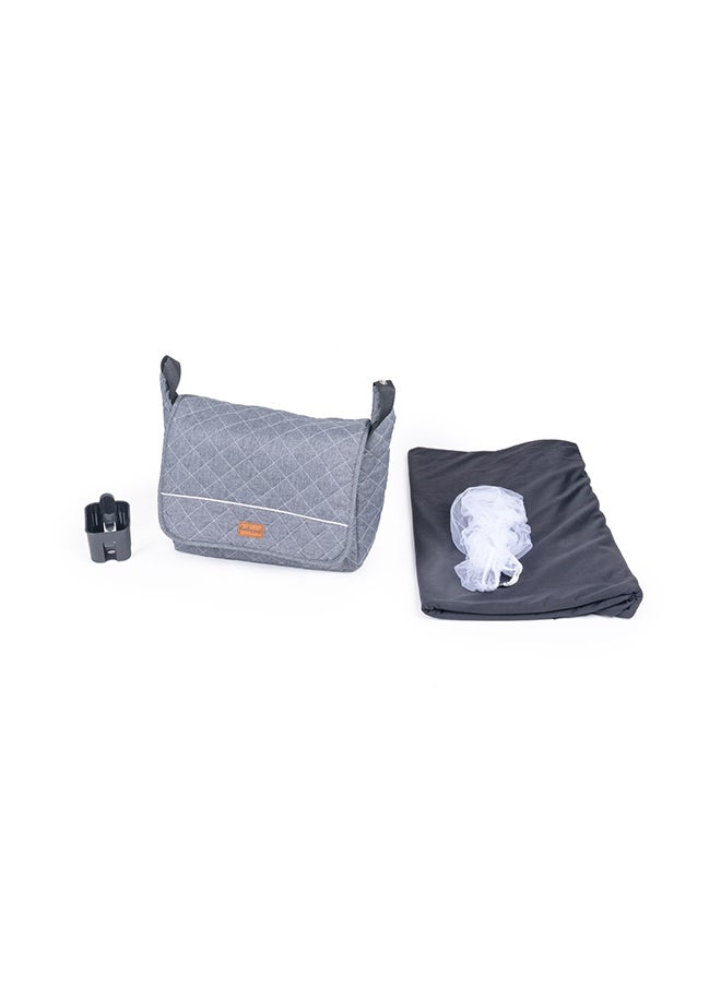 belecoo - 3-In-1 Fold-To-Half Luxury Travel System, Grey - Image 1