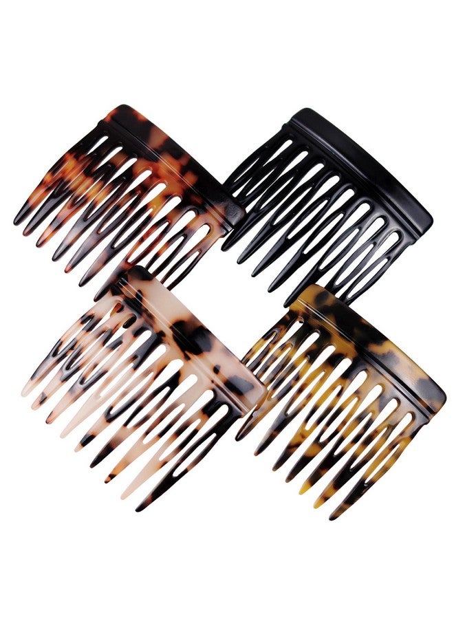 لابوهي 4 قطع من أمشاط الشعر الفرنسية الجانبية للنساء، كعكة صغيرة ملتوية، مشابك شعر مزخرفة وقوية التثبيت للنساء - Image 1