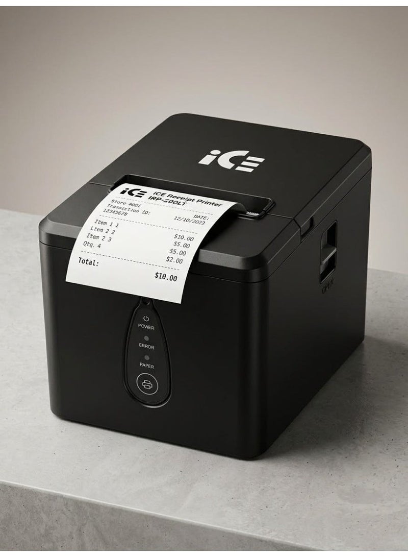 iCE POS iCE IRP-200LT 80mm Thermal Receipt Printer with USB, Ethernet and Auto Cutter - Image 1