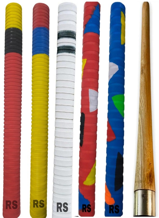 RanaSports RS Premium 5 Cricket Bat Grips with 1 Wooden Cone | Anti-Slip Rubber Handle | Ultra Tacky | Pack of 6 | Durable Comfortable Grip for Enhanced Bat Control - Image 1