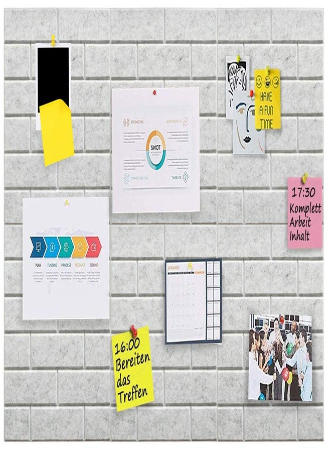 Uoisaiko Large Pin Board Notice Boards for Wall with 30 Push Pins, 6 Packs 11.8"x11.8" Felt Board Tiles for Home Office Kitchen, Bulletin Board Soundproof Wall Tiles for Photos Memos - Image 2
