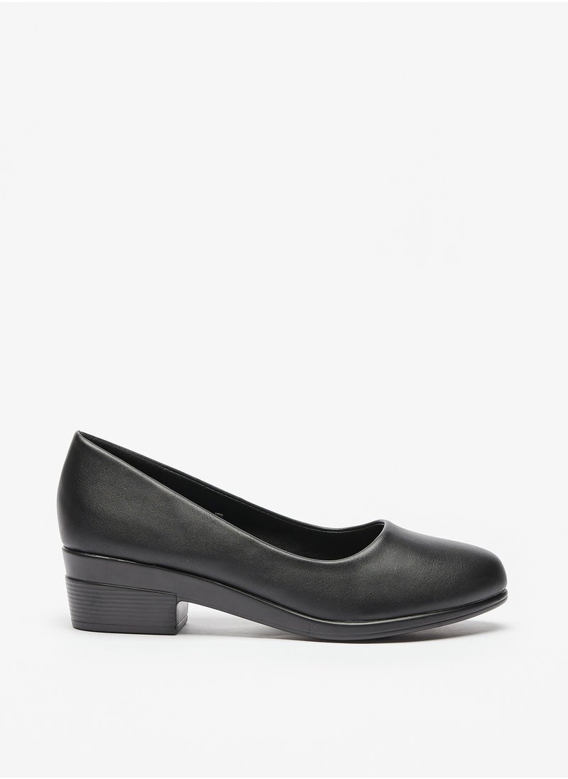 Flora Bella By Shoexpress - Womens Solid Slip On Pumps with Block Heel - Image 1
