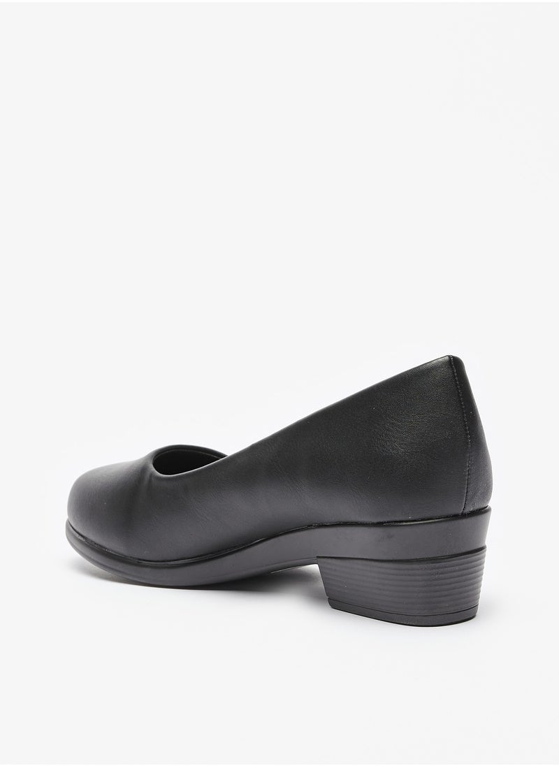 Flora Bella By Shoexpress - Womens Solid Slip On Pumps with Block Heel - Image 1