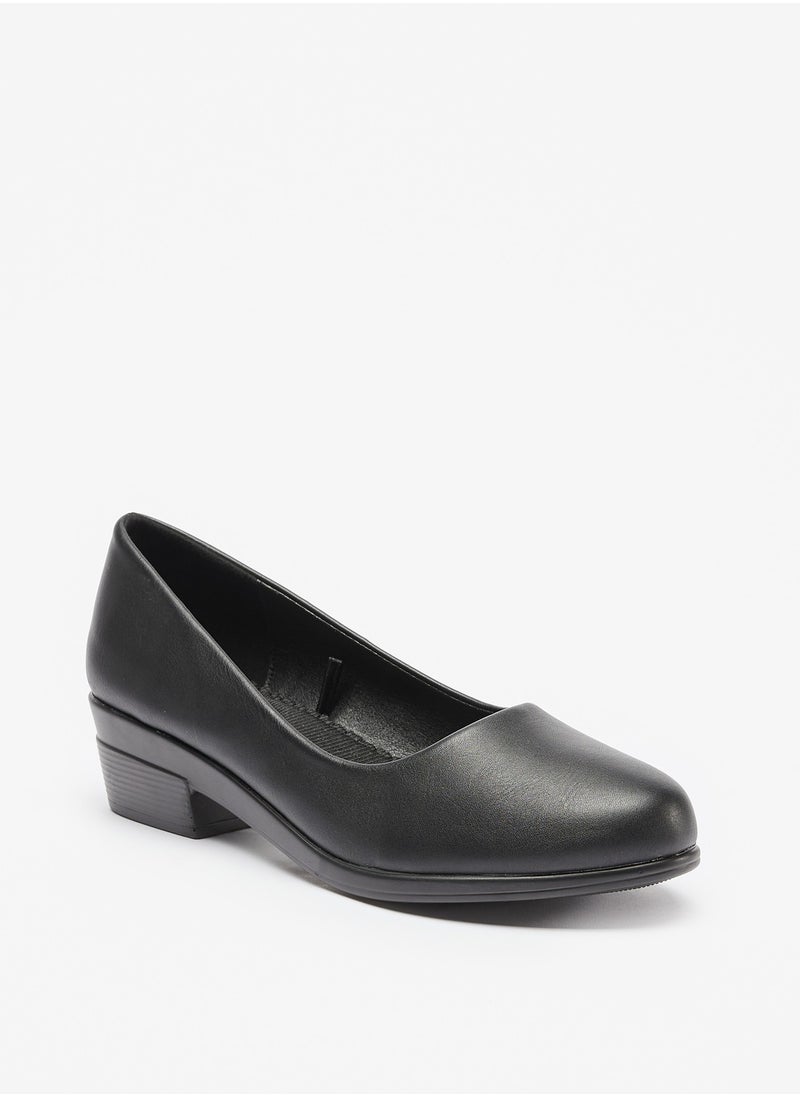 Flora Bella By Shoexpress - Womens Solid Slip On Pumps with Block Heel - Image 1