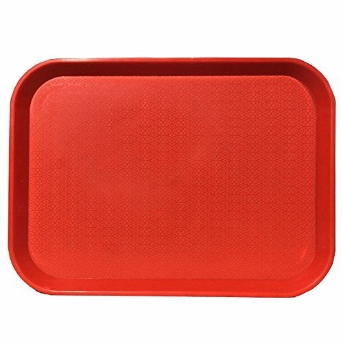 Urmila Plastic® Serving Tray Platter Rectangular Shape Plastic Trays for Drink Breakfast Tea Dinner Coffee Salad Food for Dinning Table Home Kitchen 11x14 Inches Red Set of 6 - Image 4