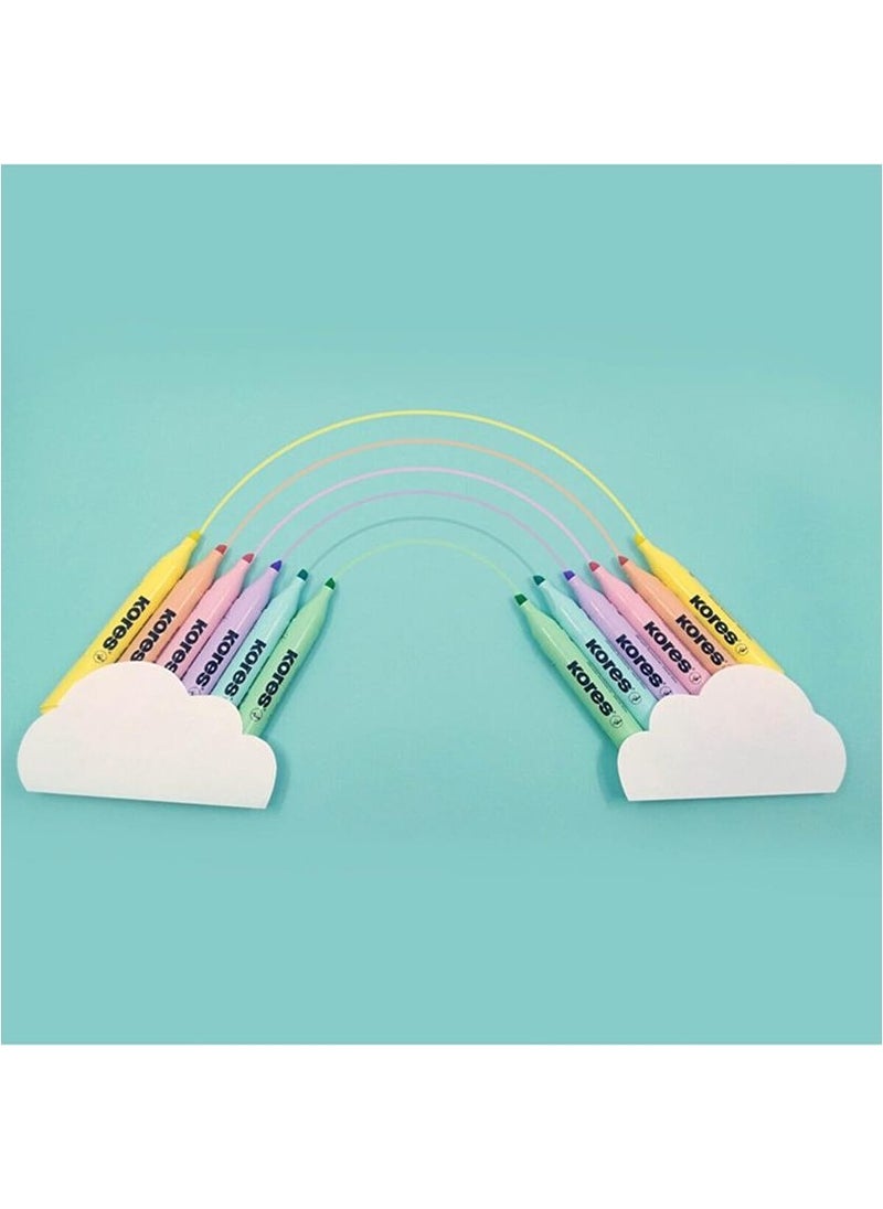 Kores Marker Pen Highlighter Pastel Colors 1 Pack of 6 Pen Set  - Image 5