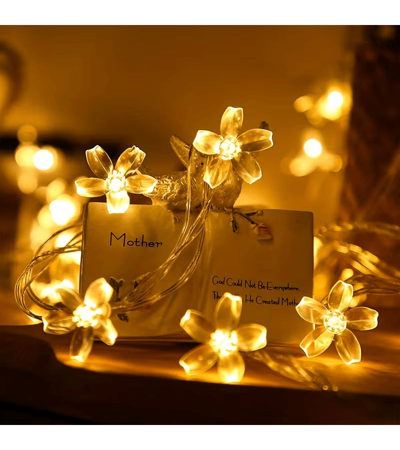 Blue Solar Powered Cherry Blossom String Light 100 LED 472 Inch Warm White Purple Outdoor Fairy Light For Garden Patio Party - Image 2