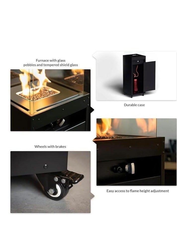 Outdoor Patio Gas Heater – Portable Propane Fireplace with Wheels | Garden & Terrace Heater | Ideal for Homes, Restaurants & Hotels - Image 3