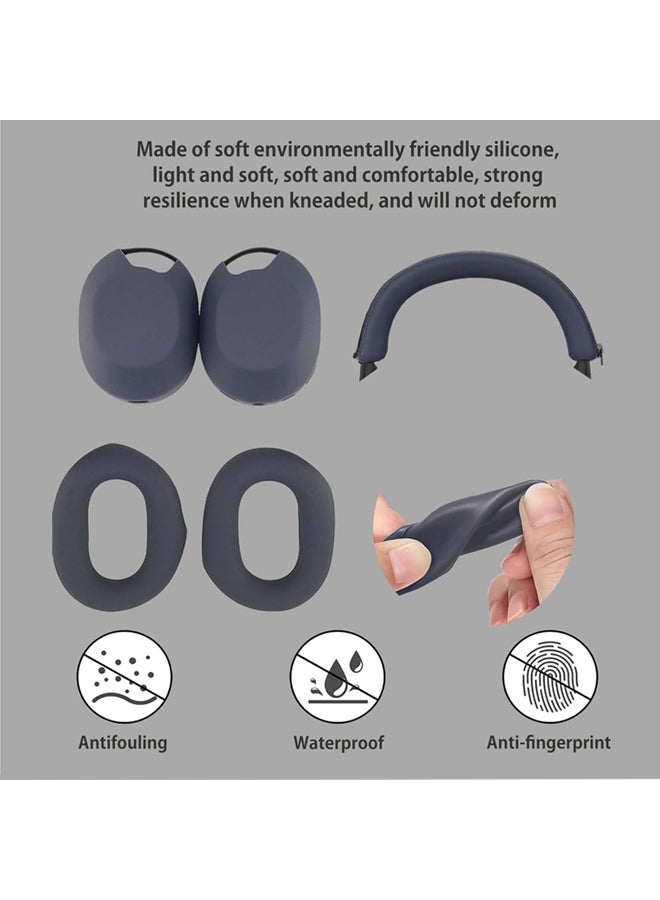 SJet Silicone Case Cover for Sony WH-1000XM6 Headphones, Soft TPU Ear Cups Cover/Ear Pad Case Cover/Headband Cover for Sony WH-1000XM6(Blue)  - Image 3