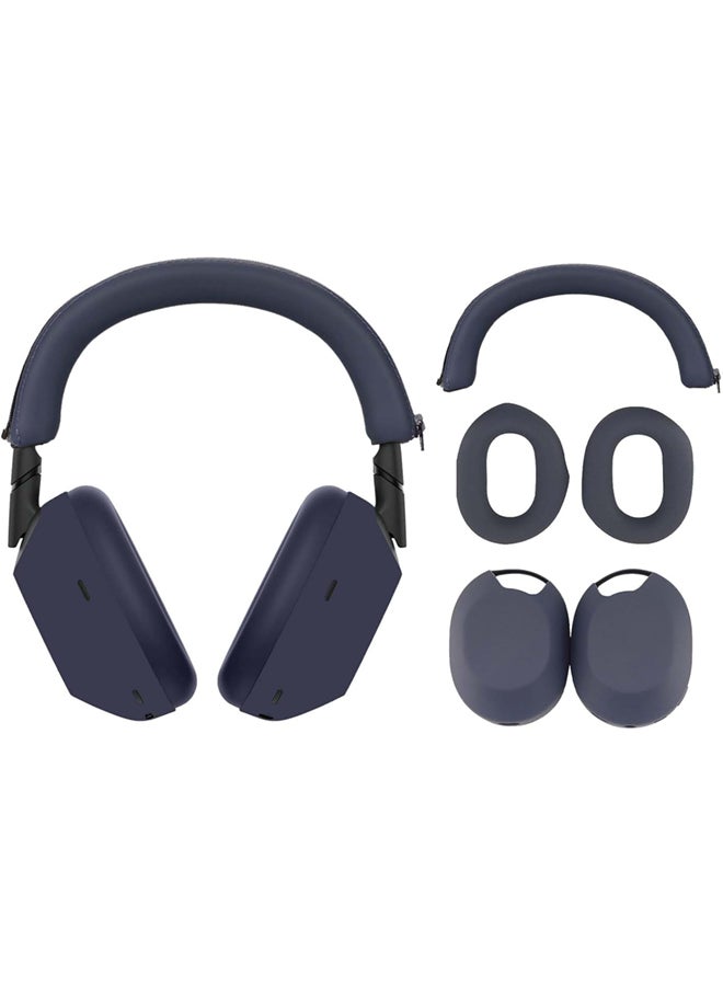 Silicone Case Cover for Sony WH-1000XM6 Headphones, Soft TPU Ear Cups Cover/Ear Pad Case Cover/Headband Cover for Sony WH-1000XM6(Blue)