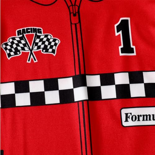 Happidoo Baby Boy 1st Birthday Outfit One Year Old Birthday Clothes Boy Race Car Driver Romper (Red-short,12-18 Months) - Image 4