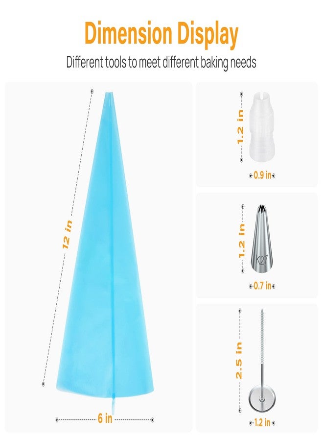 Kootek 42pcs Piping Bags and Tips Set, Cake Decorating Supplies Kits for Baking with 36 Numbered Frosting Icing Tips, 2 Reusable Pastry Bags, Easy Carry Storage Box and Other Baking Tools - Image 2