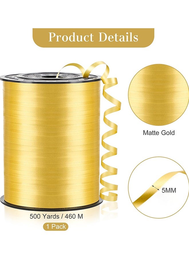 Wffo 500 Yards Golden Curling Ribbon - Balloon Ribbon - Balloon String for Art&Craft Decor - Gift Wrapping,Ribbons and Bows for New Year Birthday Gifts Graduation Supplies (5mm Wide) - Image 2