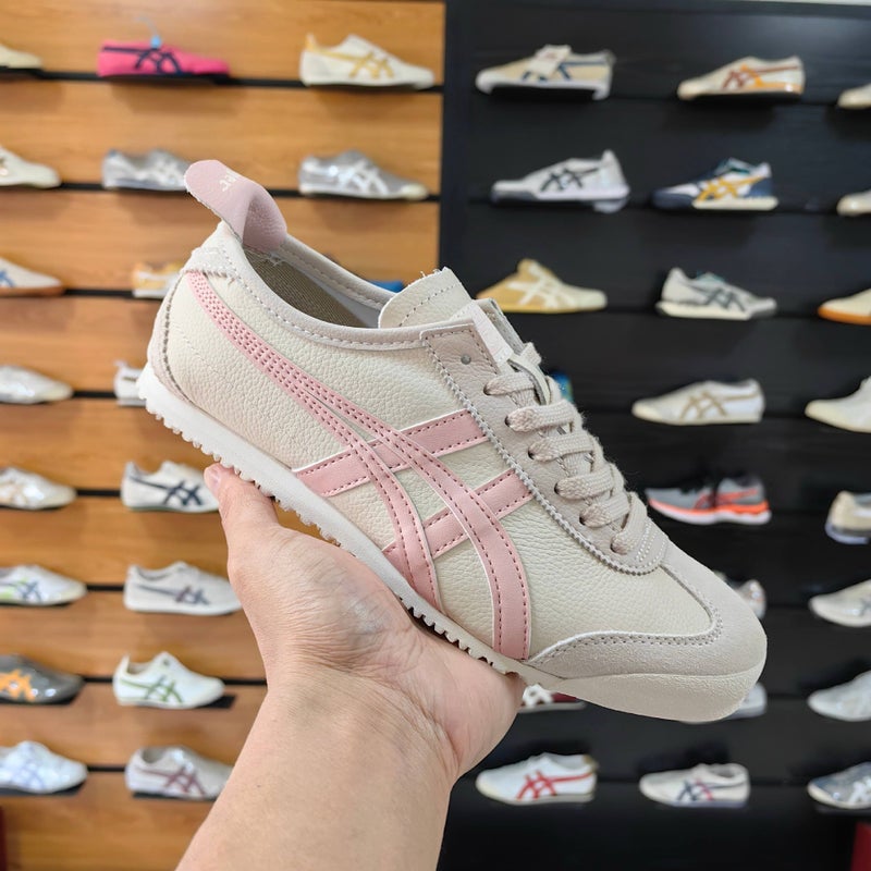 أونيتسوكا تايجر جلد طبيعي من الطبقة الأولى أحذية Onitsuka Tiger T-Toe سلسلة Mexic66 كلاسيكية رجعية للأزواج - Image 1