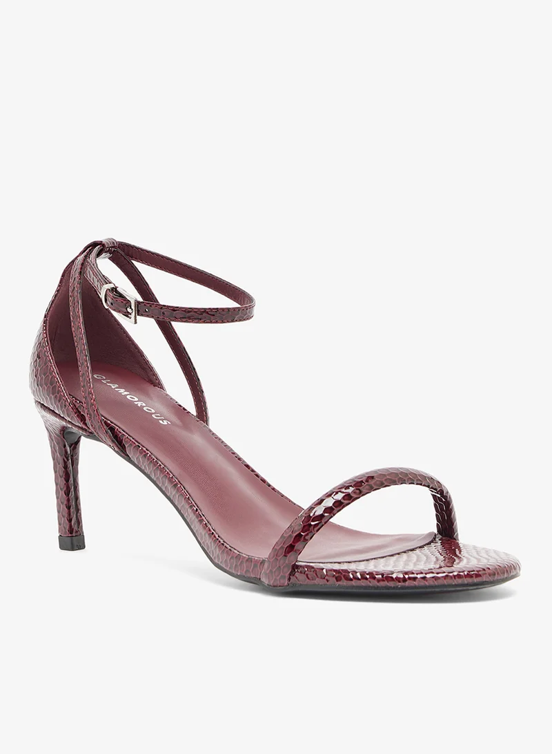 GLAMOROUS Casual Ankle Strap Heeled Sandals