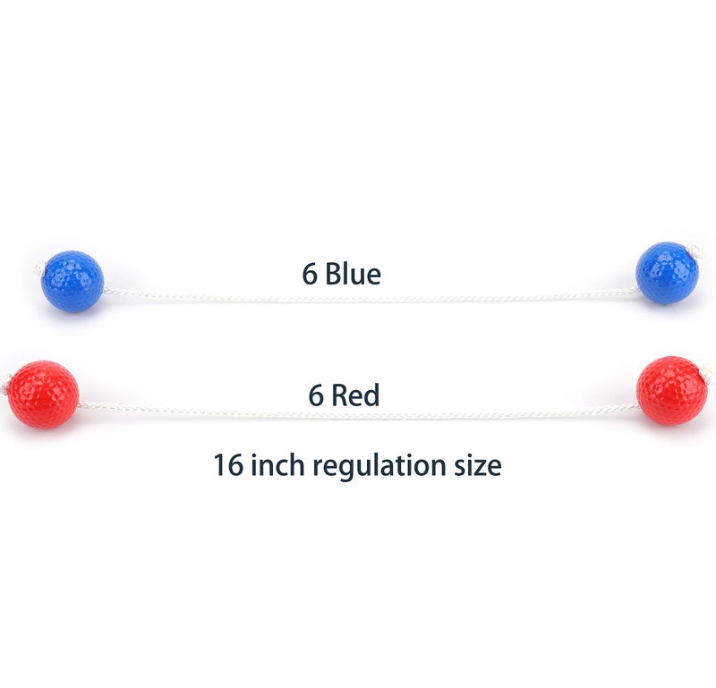 Cedilis 12 Pair Ladder Balls Replacement for Toss Match Golf Game Set Ladder Ball Bolas, Made from Real Golf Ball (6 Red + 6 Blue) - Image 3