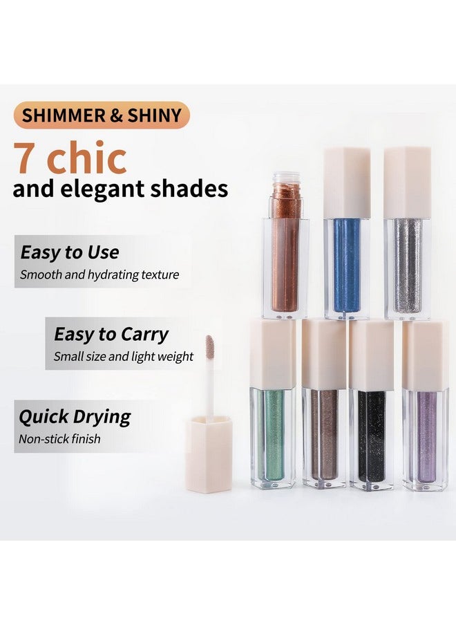 Liquid Glitter Eyeshadow Sparkling Metallic Eye Shadow With Applicator Quick Drying Highly Pigmented Colors For Multidimensional Eye Look
