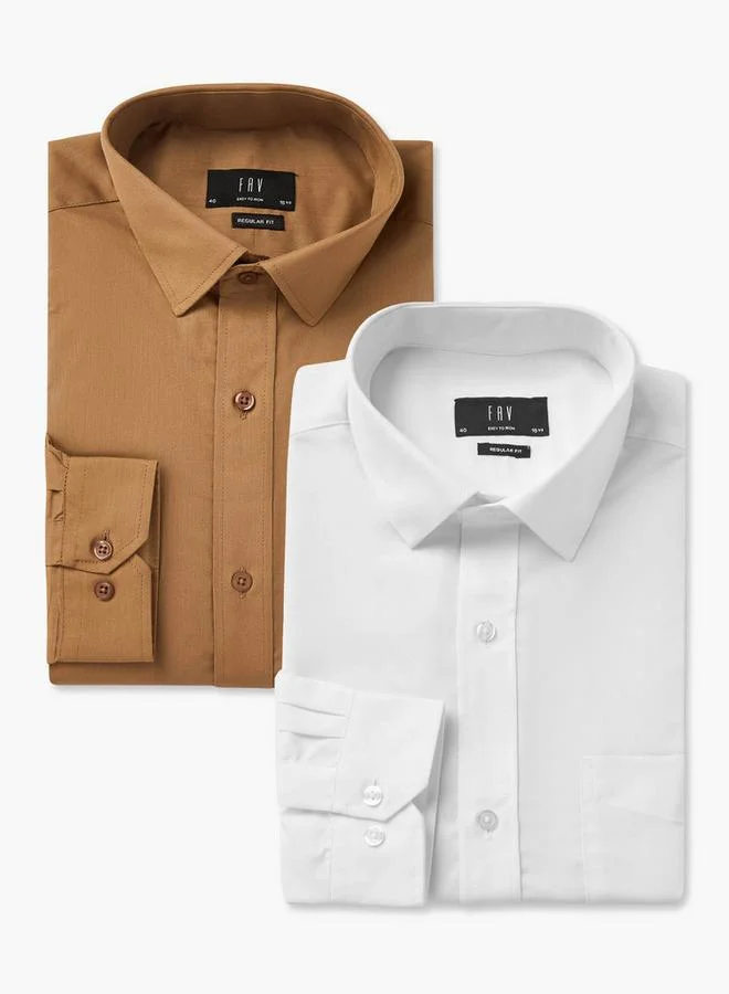 Splash FAV Men Regular Fit Collared Long Sleeves Shirt - Set of 2