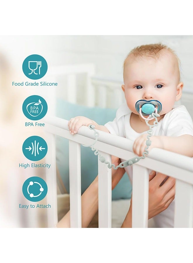 ZVEV 5-Piece Silicone Adjustable Stroller Straps for Baby, BPA Free Teether Toy and Sippy Cup Holder Straps for Strollers High Chair and Car Seat, Multicolor - Image 2