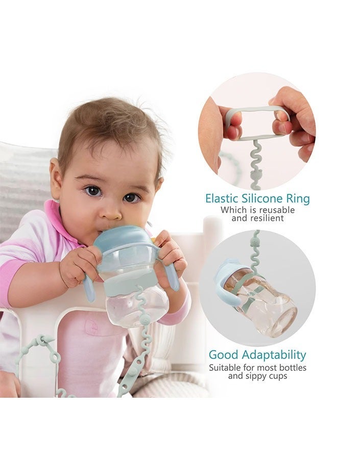 ZVEV 5-Piece Silicone Adjustable Stroller Straps for Baby, BPA Free Teether Toy and Sippy Cup Holder Straps for Strollers High Chair and Car Seat, Multicolor - Image 4