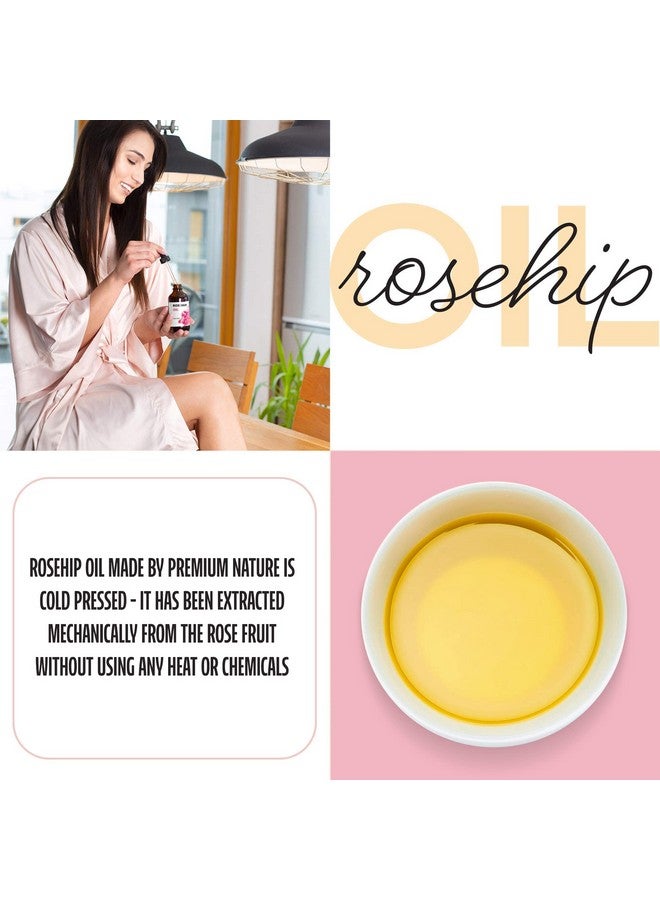 Premium Nature Rosehip Oil For Face Oil For Women Rosehip Seed Oil Pure Cold Pressed Unrefined Oil For Hair And Nails Skin Care Moisturizer Rose Hips Face Oils And Serums 4Oz - Image 3