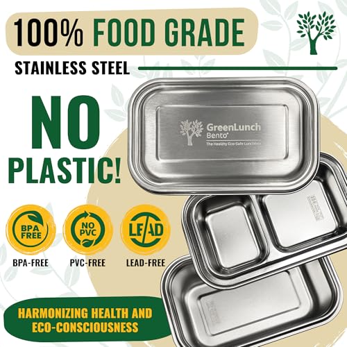 GreenLunch Bento Stainless Steel Bento Box, BPA-Free Lunch box with Snack Pods, Crack-Resistant Lunch box Containers for Adults & Kids with snap locks - For School and Office - Blue - Image 4