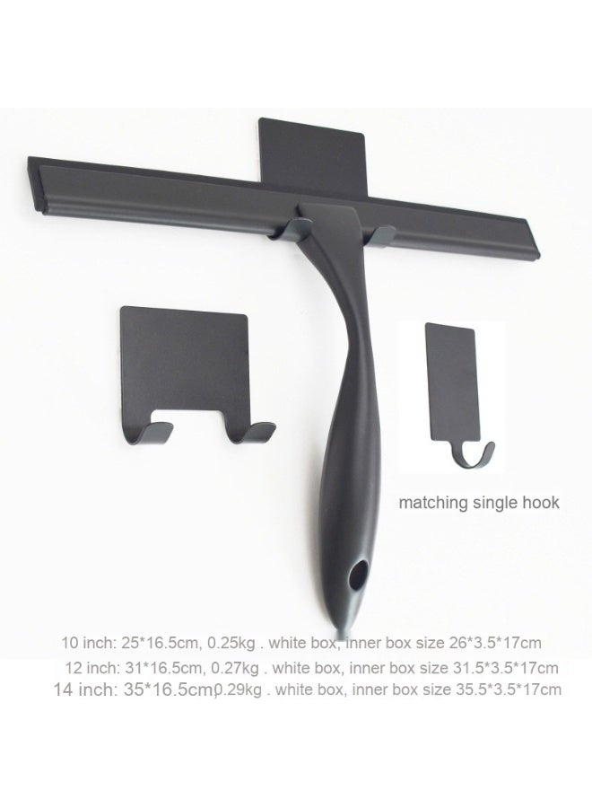 NIBEMINENT All-Purpose Stainless Steel Shower Squeegee for Shower Glass Door with 3 Adhesive Hooks, Bathroom Cleaner Tool Household Window Mirror Squeegee , Cleaning Tile Wall, Car - Image 1