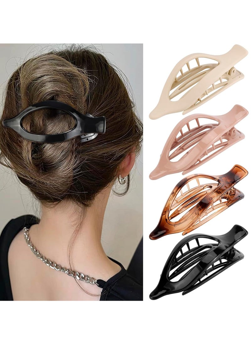 Goolsky 4Pcs Hair Clips for Women Girls - Thick/Thin Alligator Claw Clips, Large Matte Duck Billed Barrettes, Neutral Hair Styling Accessories Gift Set  - Image 1