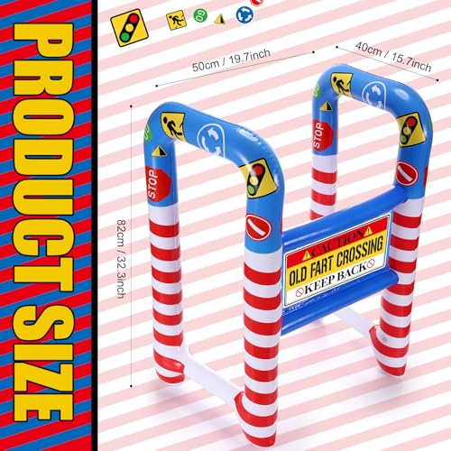 ShinyRelief Over The Hill Birthday Decorations Old Zone Inflatable Walker Gag Gift Funny Party Supply for 40th 50th 60th Old People Birthday Party 100th Day of School FunnyOld Fart - Image 5