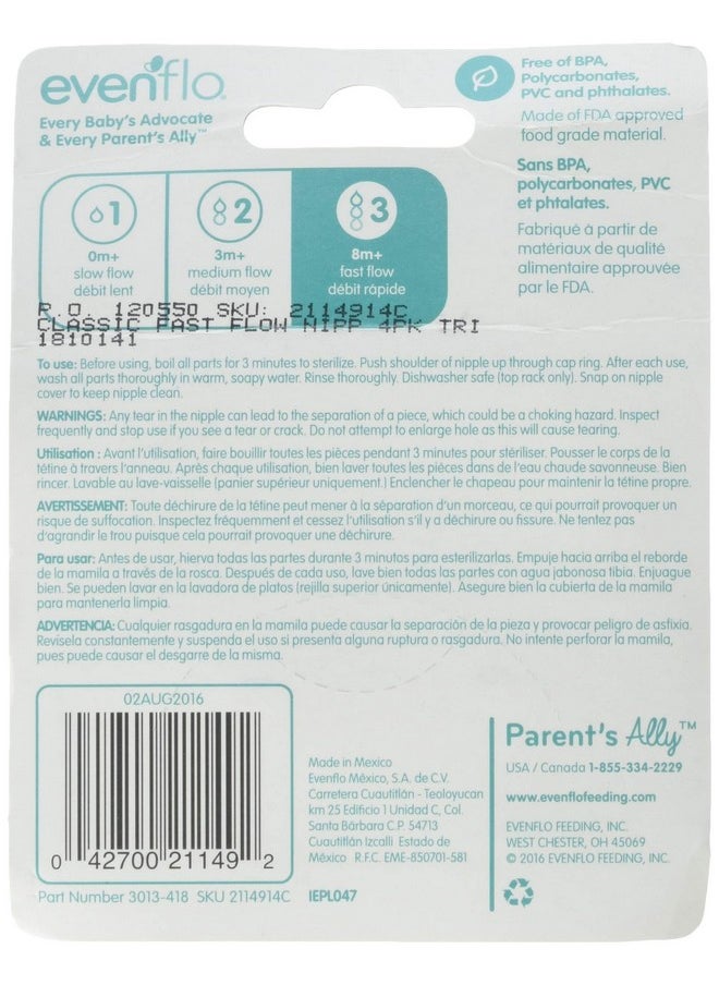 evenflo Evenflo Classic Bottle Nipples, 12 Count, Fast Flow  - Image 2