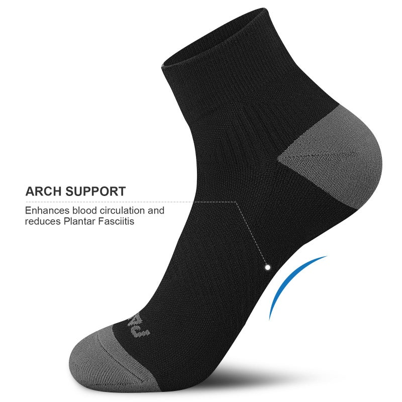 PAPLUS Ankle Compression Socks for Women 6 Pairs, Running Athletic Socks with Arch Supportï¼ŒPlantar Fasciitis Socks - Image 5